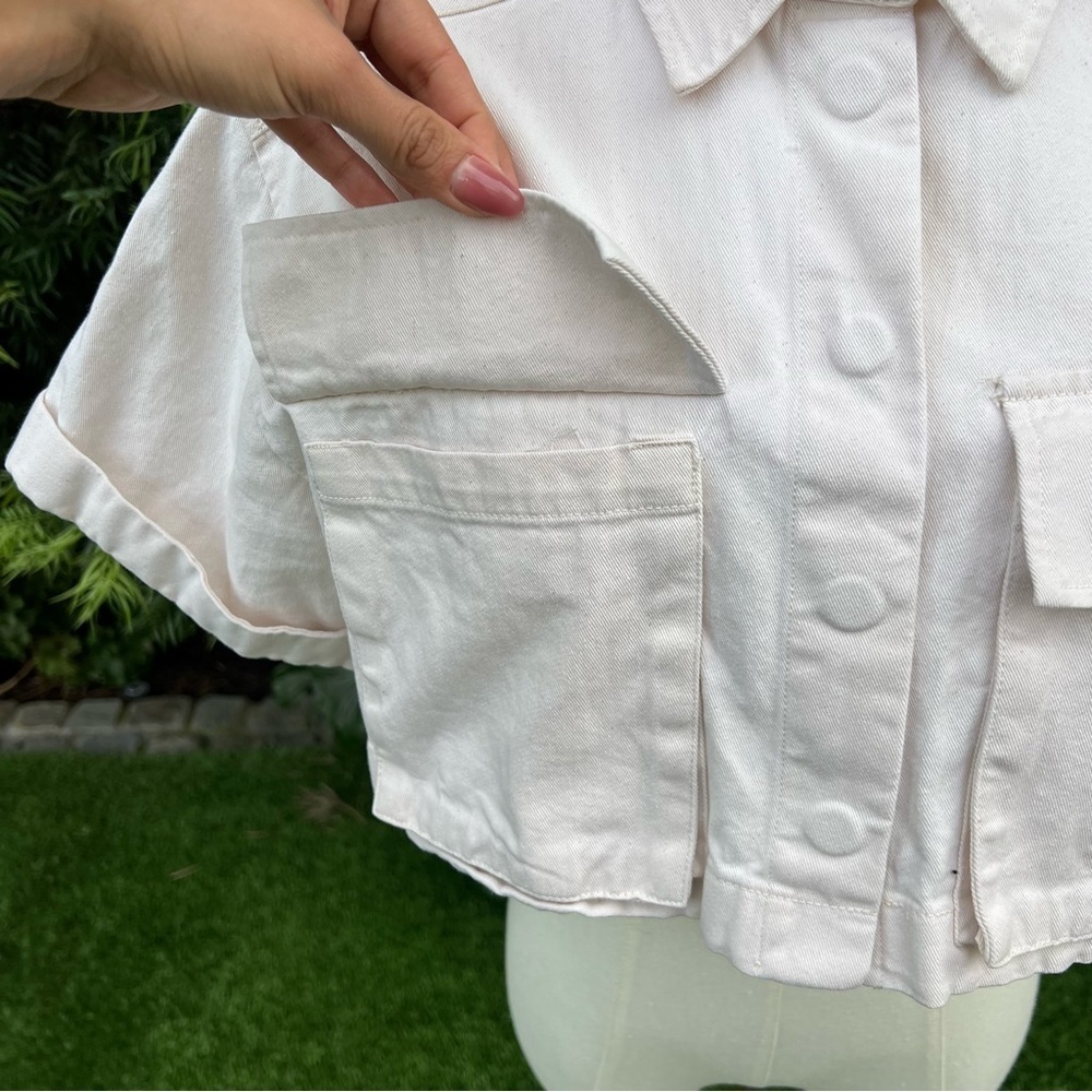 ZARA Cropped button up thick shirt - Picture 3 of 5